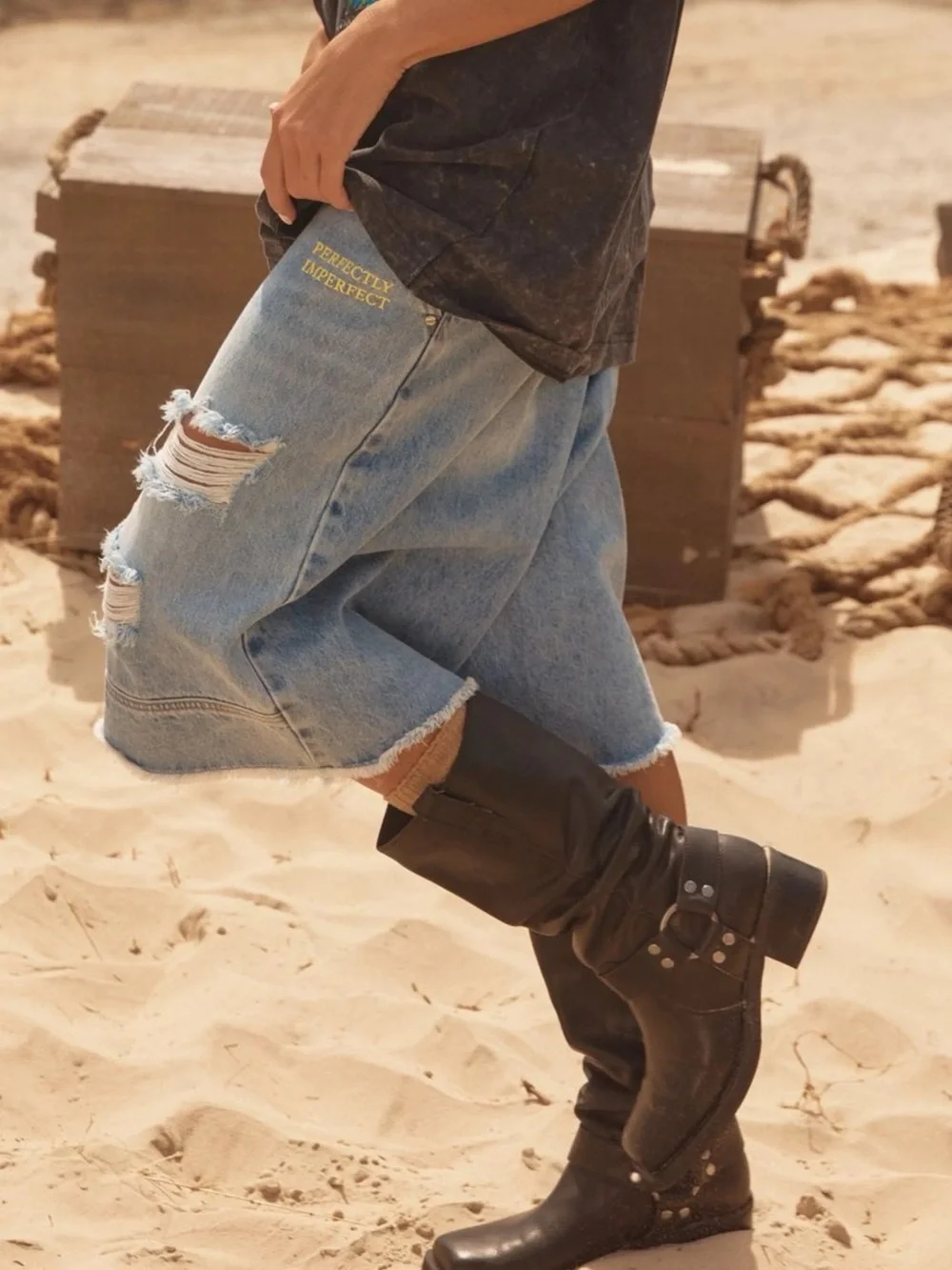 Sabbi The Long Denim Jorts Light Blue